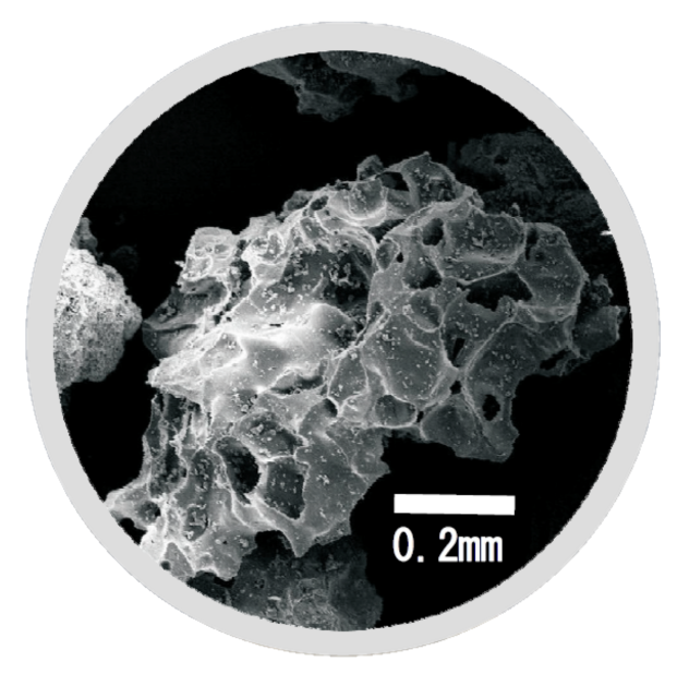 火山灰の電子顕微鏡写真